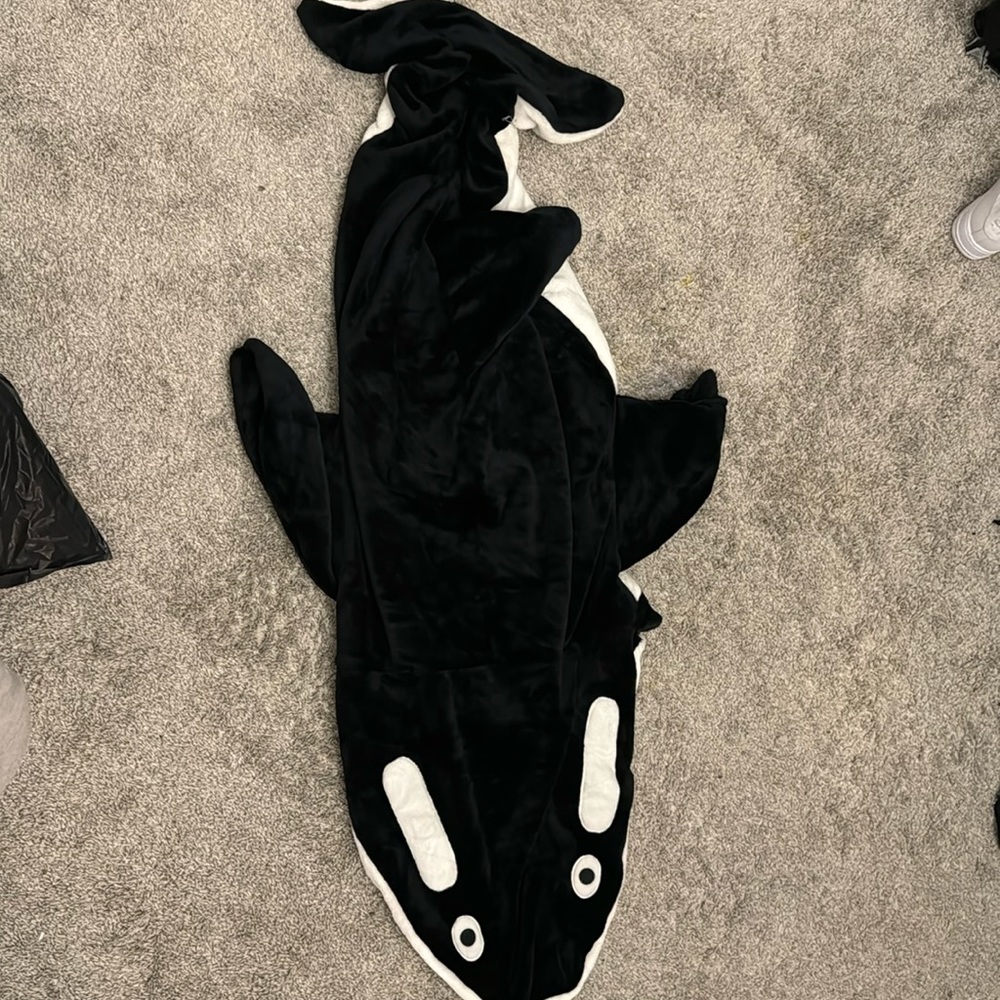 Kids orca footie blanket